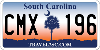 SC license plate CMX196