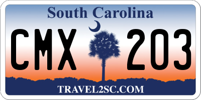 SC license plate CMX203