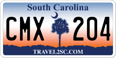 SC license plate CMX204