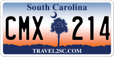 SC license plate CMX214