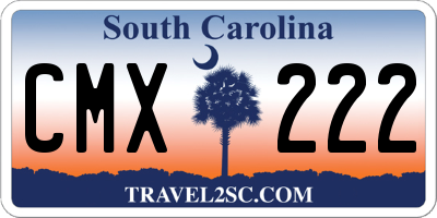 SC license plate CMX222