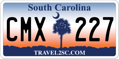 SC license plate CMX227