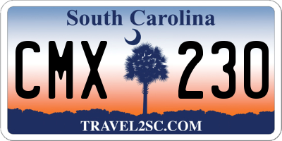 SC license plate CMX230