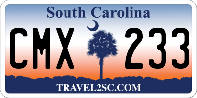 SC license plate CMX233