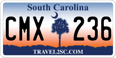 SC license plate CMX236