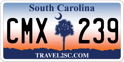 SC license plate CMX239