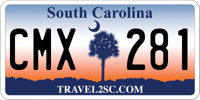 SC license plate CMX281