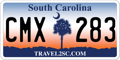 SC license plate CMX283