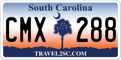 SC license plate CMX288