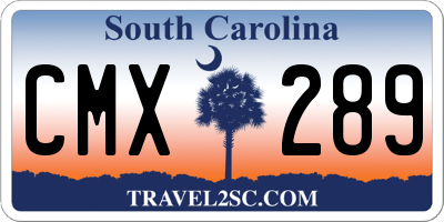 SC license plate CMX289