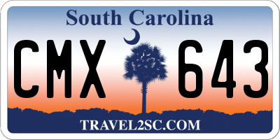 SC license plate CMX643