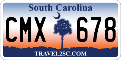 SC license plate CMX678