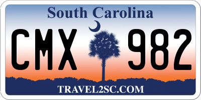 SC license plate CMX982