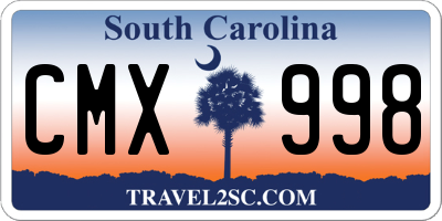 SC license plate CMX998