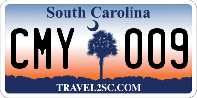 SC license plate CMY009