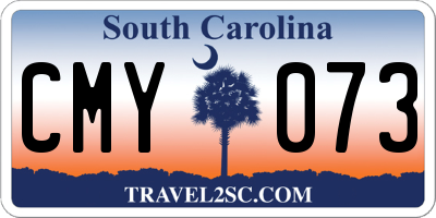 SC license plate CMY073