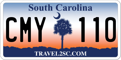 SC license plate CMY110