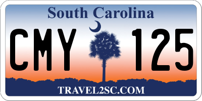 SC license plate CMY125