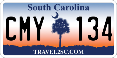 SC license plate CMY134