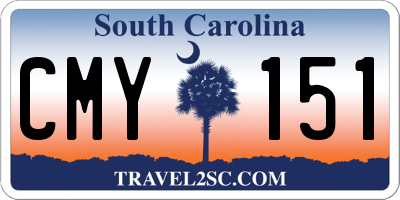 SC license plate CMY151