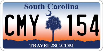SC license plate CMY154