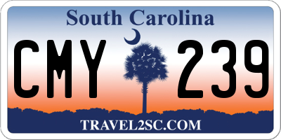 SC license plate CMY239