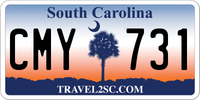 SC license plate CMY731