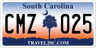SC license plate CMZ025