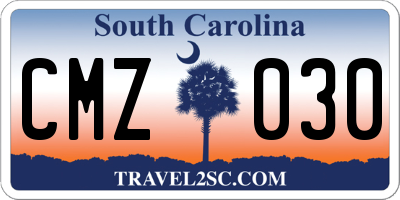SC license plate CMZ030