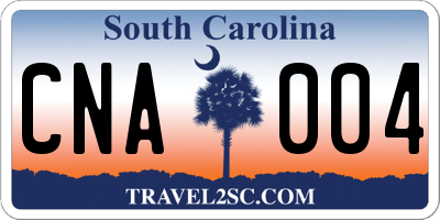 SC license plate CNA004