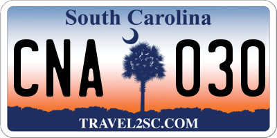 SC license plate CNA030