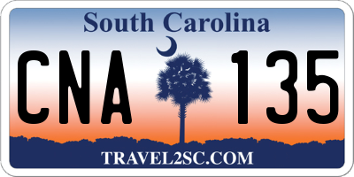 SC license plate CNA135