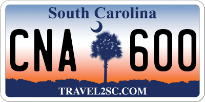SC license plate CNA600