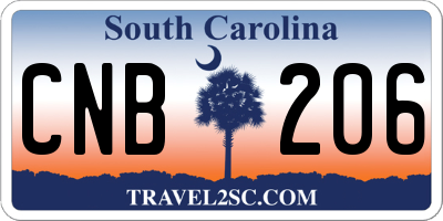 SC license plate CNB206