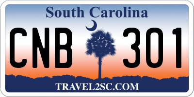 SC license plate CNB301