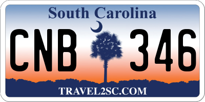 SC license plate CNB346