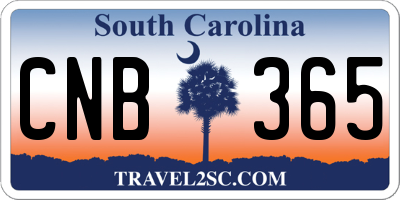 SC license plate CNB365