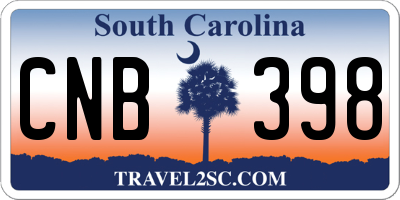 SC license plate CNB398