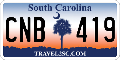 SC license plate CNB419