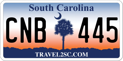 SC license plate CNB445