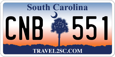 SC license plate CNB551