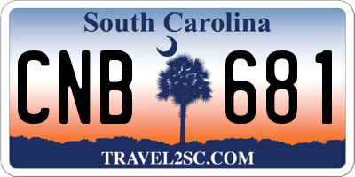 SC license plate CNB681