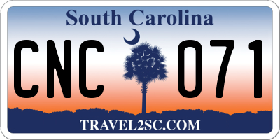 SC license plate CNC071