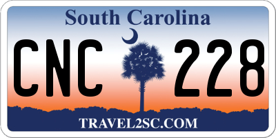 SC license plate CNC228