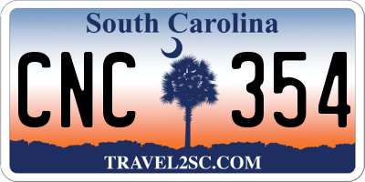 SC license plate CNC354
