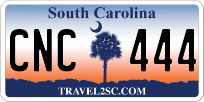 SC license plate CNC444