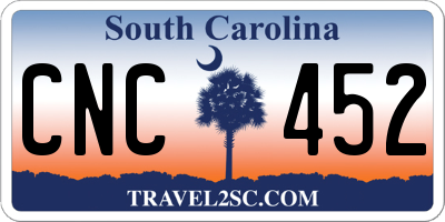 SC license plate CNC452