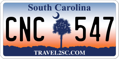 SC license plate CNC547