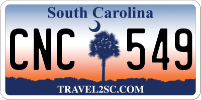 SC license plate CNC549
