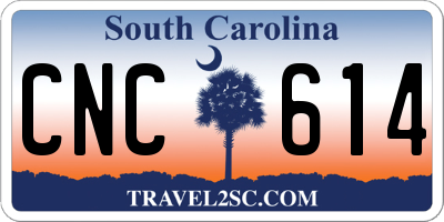 SC license plate CNC614
